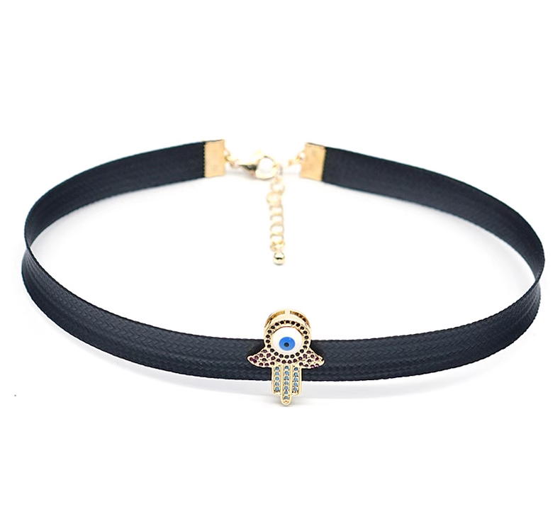 悪魔の目　黒色　チョーカー　おしゃれ　鎖骨choker　サイズ調節可能-5