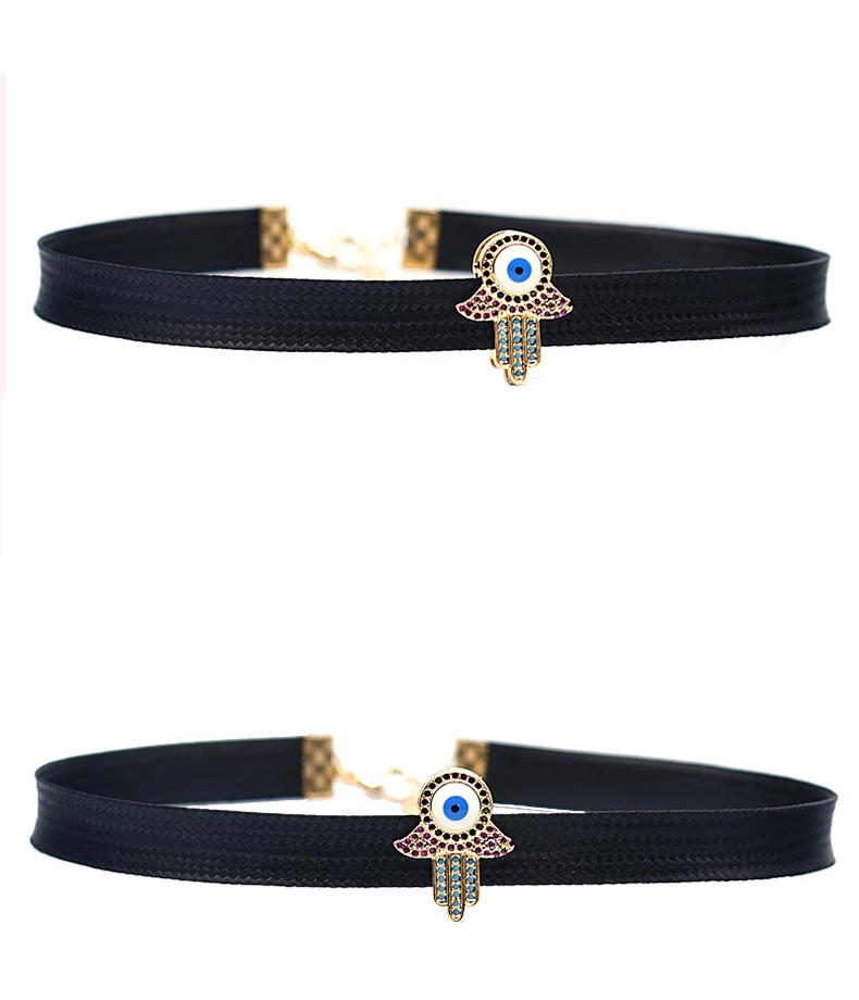 悪魔の目　黒色　チョーカー　おしゃれ　鎖骨choker　サイズ調節可能-6
