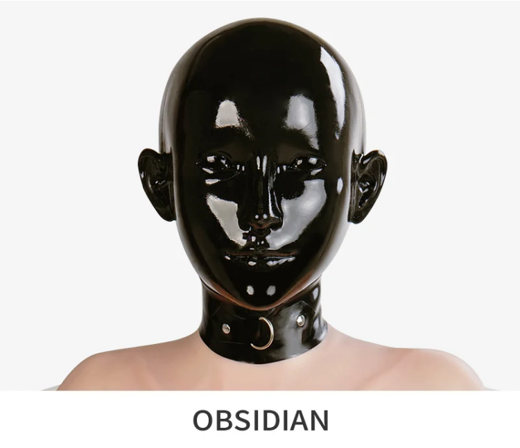 黒曜石　Obsidian　シリコンマスク　フェイススキン　後ろ紐／ファスナー付き選択可能　ラテックススーツとの組み合わせをお勧め-1