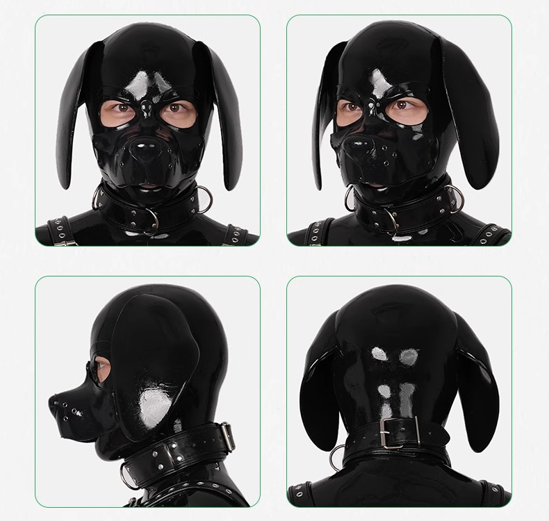 ビーグル　犬マスク　ピカピカシリコン素材製　DOG全頭マスク　多色選択可能　コスプレ　男女兼用-5