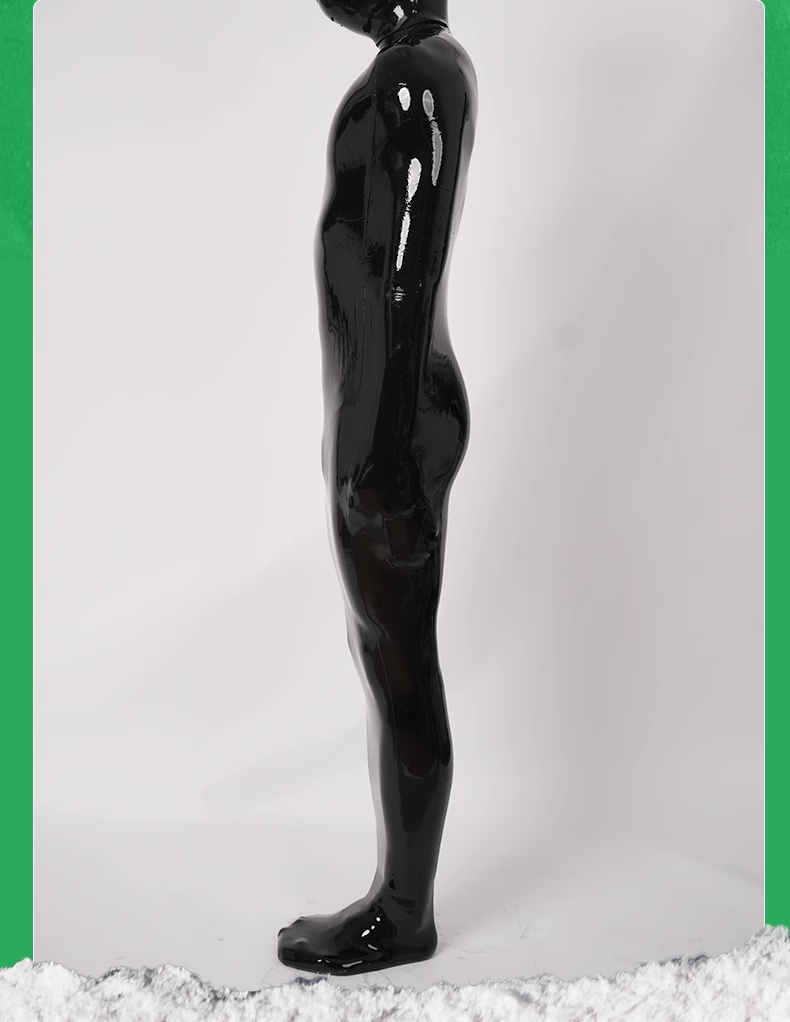 黒い寝袋　ピカピカシリコン素材製　男女兼用-4