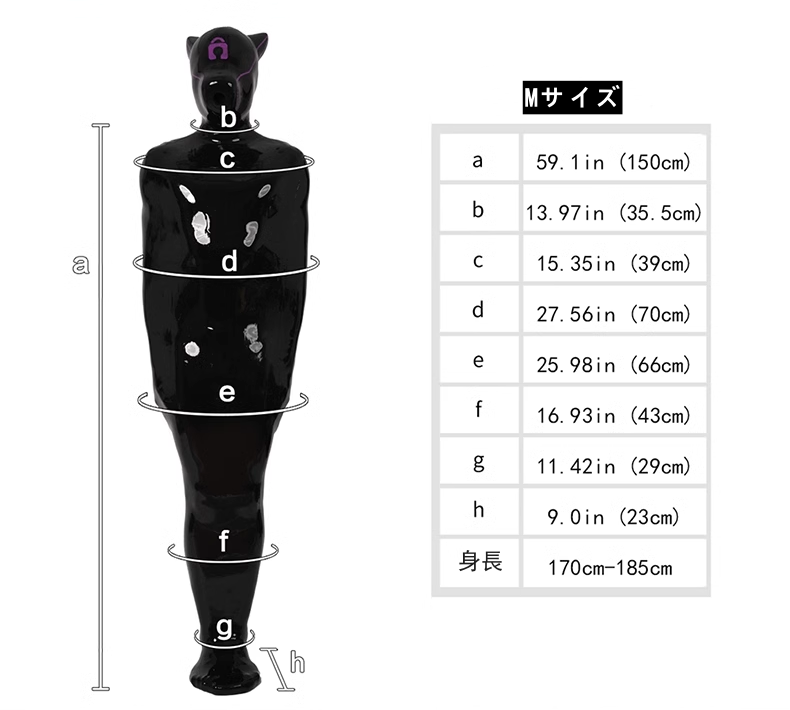 黒い寝袋　ピカピカシリコン素材製　男女兼用-6