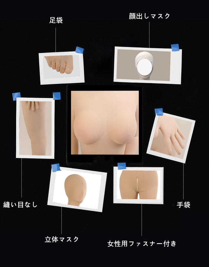高品質　ZENTAI　ライクラ製　SKINSUIT　着ぐるみマスク専用の全身タイツ　S/M/Lサイズ選択可能　背中ファスナー付き-5