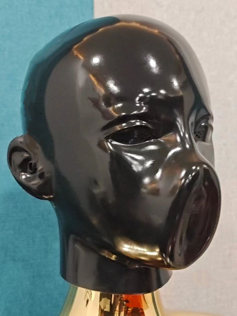 シリコン製マスク　全頭フェイススキン　口部分は女性器模様　ブラック/レッド/ホワイト/ピンク四色選択可能　男女兼用-7