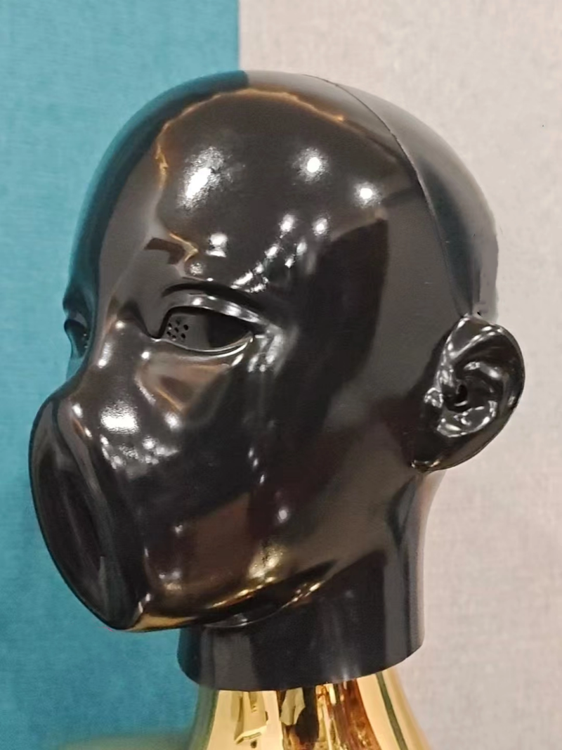 シリコン製マスク　全頭フェイススキン　口部分は女性器模様　ブラック/レッド/ホワイト/ピンク四色選択可能　男女兼用-8