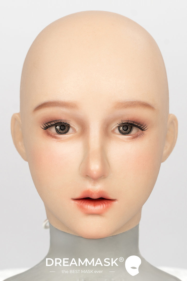 世界に自分の可愛さを宣言しよう！最新作のドール系Q05　Ching-05　晴ちゃん　可愛くて純真無垢な顔　シリコン製フィメールマスク　可愛い少女感のかお　瞳付　ハーフマスク／フールヘッドマスク　アジア顏向け　ノーマルメイク付き　正規品保証-5