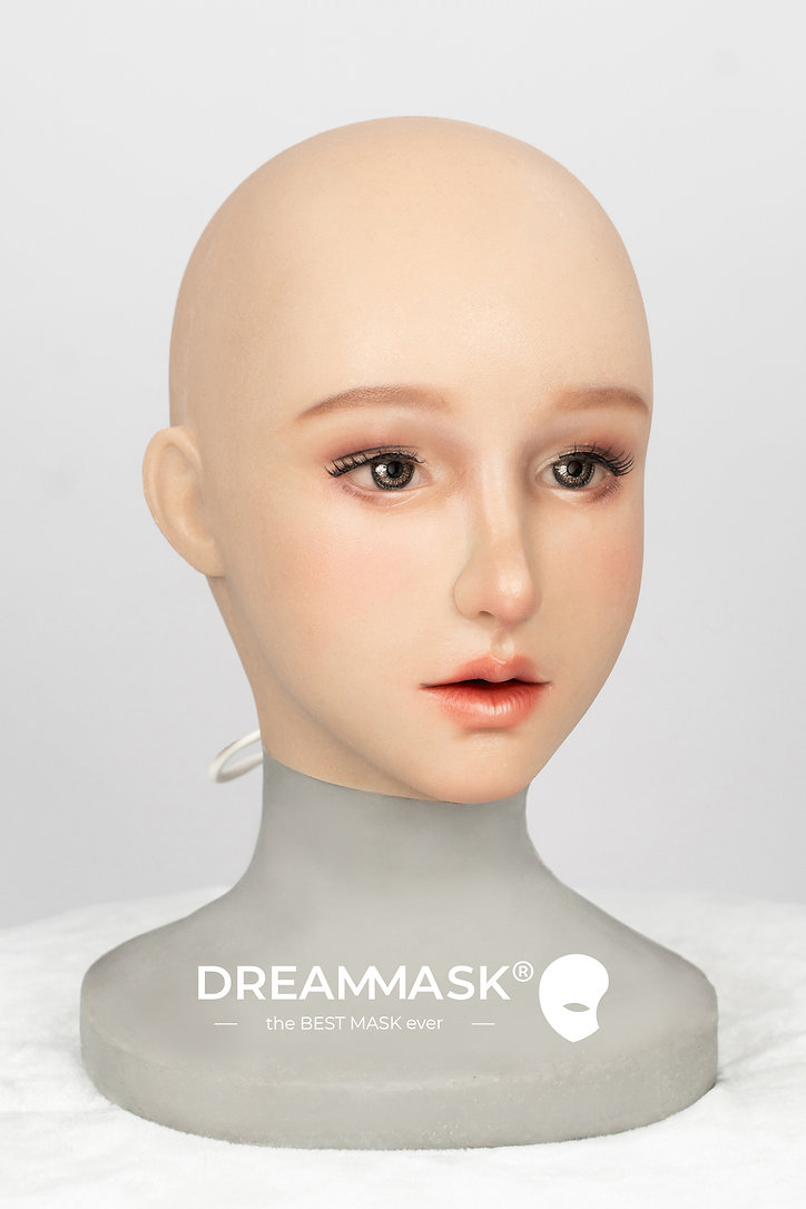 世界に自分の可愛さを宣言しよう！最新作のドール系Q05　Ching-05　晴ちゃん　可愛くて純真無垢な顔　シリコン製フィメールマスク　可愛い少女感のかお　瞳付　ハーフマスク／フールヘッドマスク　アジア顏向け　ノーマルメイク付き　正規品保証-8