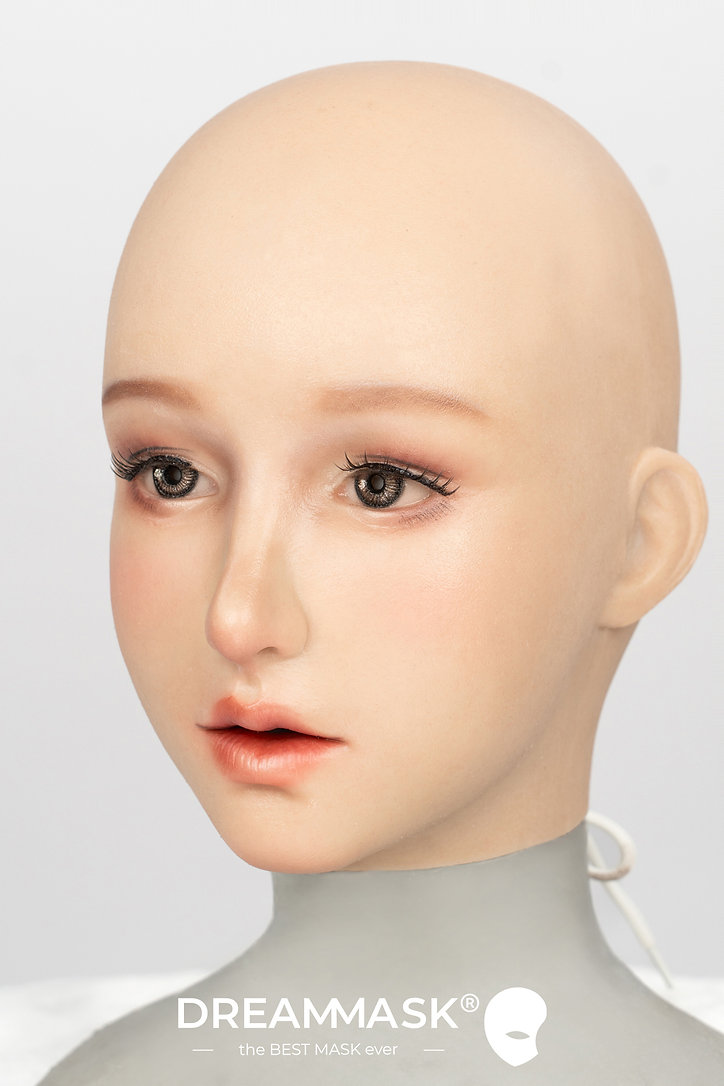 世界に自分の可愛さを宣言しよう！最新作のドール系Q05　Ching-05　晴ちゃん　可愛くて純真無垢な顔　シリコン製フィメールマスク　可愛い少女感のかお　瞳付　ハーフマスク／フールヘッドマスク　アジア顏向け　ノーマルメイク付き　正規品保証-9