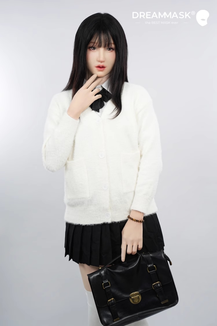 世界に自分の可愛さを宣言しよう！最新作のドール系Q05　Ching-05　晴ちゃん　可愛くて純真無垢な顔　シリコン製フィメールマスク　可愛い少女感のかお　瞳付　ハーフマスク／フールヘッドマスク　アジア顏向け　ノーマルメイク付き　正規品保証-22