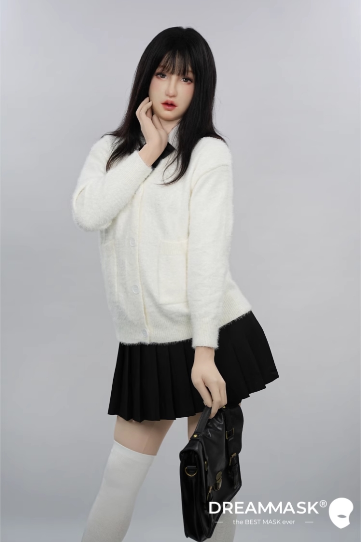 世界に自分の可愛さを宣言しよう！最新作のドール系Q05　Ching-05　晴ちゃん　可愛くて純真無垢な顔　シリコン製フィメールマスク　可愛い少女感のかお　瞳付　ハーフマスク／フールヘッドマスク　アジア顏向け　ノーマルメイク付き　正規品保証-23