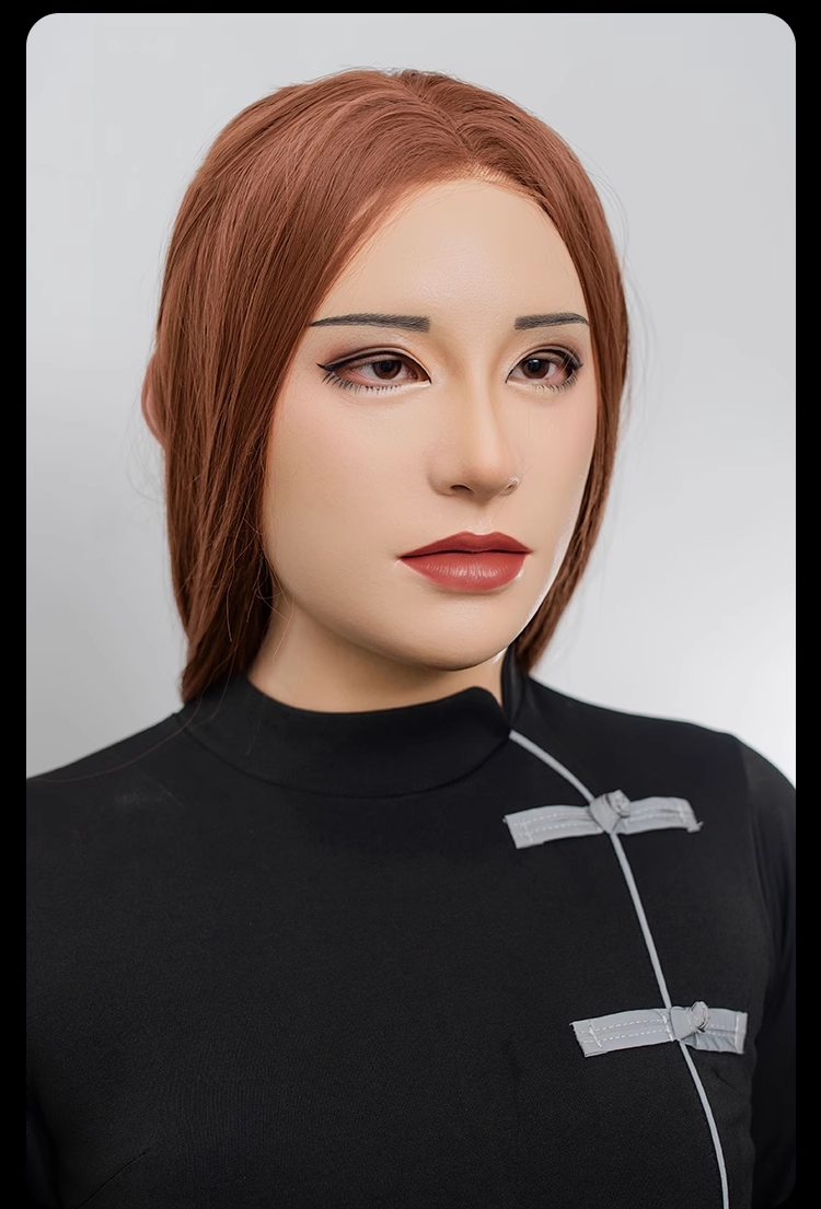 暁汐ちゃん　シリコン制フィメールマスク　フルヘッド　ノーマルメイク付き　瞳無し　美人顔　女装グッズ　正規品保証　全国送料無料-1