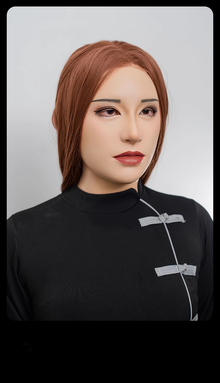 暁汐ちゃん　シリコン制フィメールマスク　フルヘッド　ノーマルメイク付き　瞳無し　美人顔　女装グッズ　正規品保証　全国送料無料-2