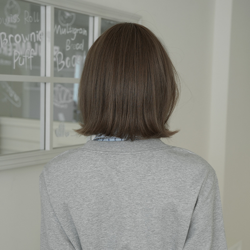 大人気　ライトブラウン　カール　長さ31cm　ショートカット　ふわふわ　人工頭皮　自然　ヘアネット付き　レディース　かつら　通気性が抜群　普段使い　女装体験用カツラ　お勧め-5