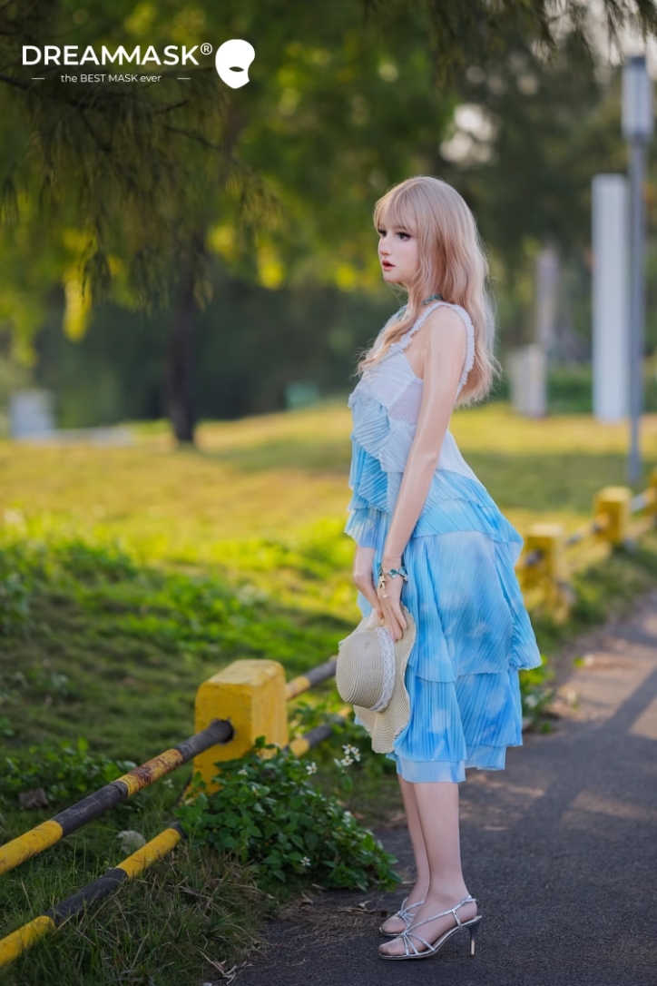 世界に自分の可愛さを宣言しよう！最新作のドール系Q05　Ching-05　晴ちゃん　可愛くて純真無垢な顔　シリコン製フィメールマスク　可愛い少女感のかお　瞳付　ハーフマスク／フールヘッドマスク　アジア顏向け　ノーマルメイク付き　正規品保証-15