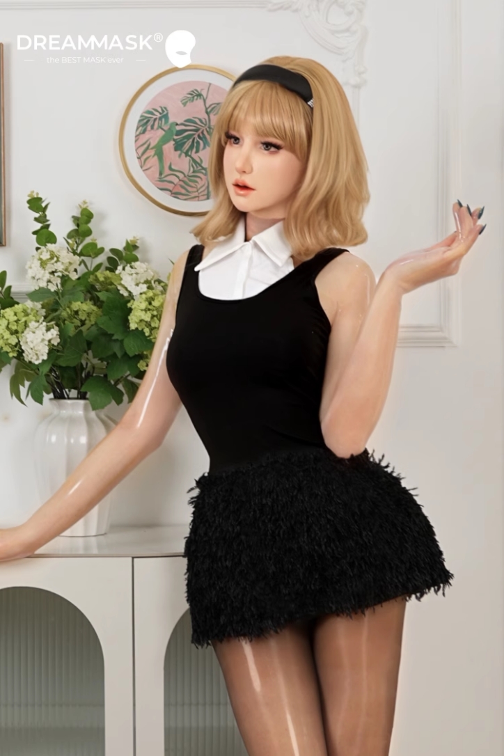 世界に自分の可愛さを宣言しよう！最新作のドール系Q05　Ching-05　晴ちゃん　可愛くて純真無垢な顔　シリコン製フィメールマスク　可愛い少女感のかお　瞳付　ハーフマスク／フールヘッドマスク　アジア顏向け　ノーマルメイク付き　正規品保証-19