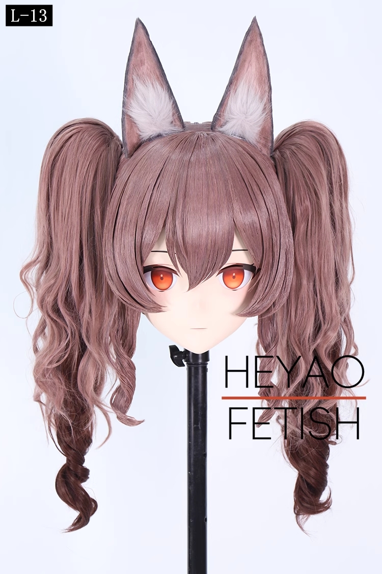 二次元美少女　フルヘッド着ぐるみマスク(L-11~L-20)　ウィッグときぐるみの一体型・後ろファスナーで着脱　高品質樹脂製　サイズオーダーメイド　ウィッグ付き全頭面　KIGURUMI変身　他のキャラクターもオーダーメイド可能　河妖工房製品　正規品保証　全国送料無料-5