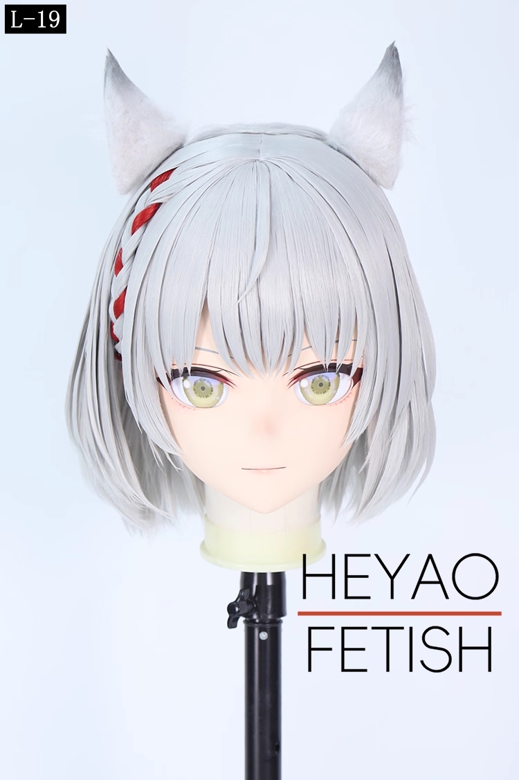 二次元美少女　フルヘッド着ぐるみマスク(L-11~L-20)　ウィッグときぐるみの一体型・後ろファスナーで着脱　高品質樹脂製　サイズオーダーメイド　ウィッグ付き全頭面　KIGURUMI変身　他のキャラクターもオーダーメイド可能　河妖工房製品　正規品保証　全国送料無料-17