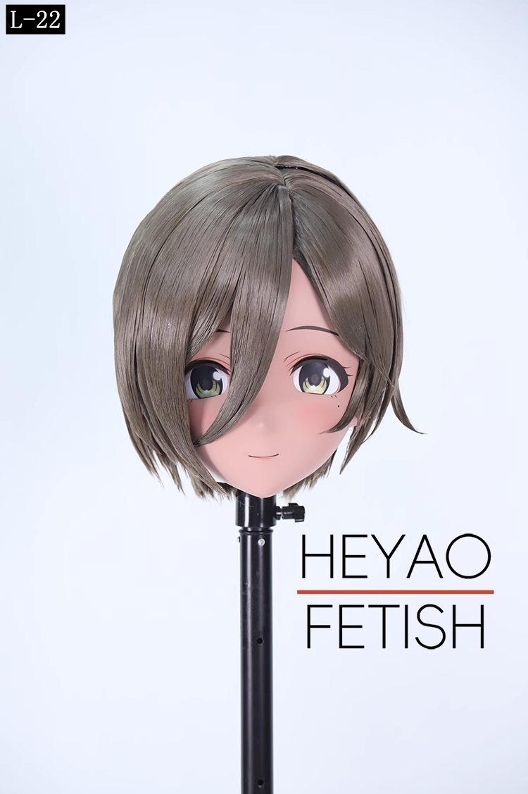 二次元美少女　フルヘッド着ぐるみマスク(L-21~L-30)　ウィッグときぐるみの一体型・後ろファスナーで着脱　高品質樹脂製　サイズオーダーメイド　ウィッグ付き全頭面　KIGURUMI変身　他のキャラクターもオーダーメイド可能　河妖工房製品　正規品保証　全国送料無料-3