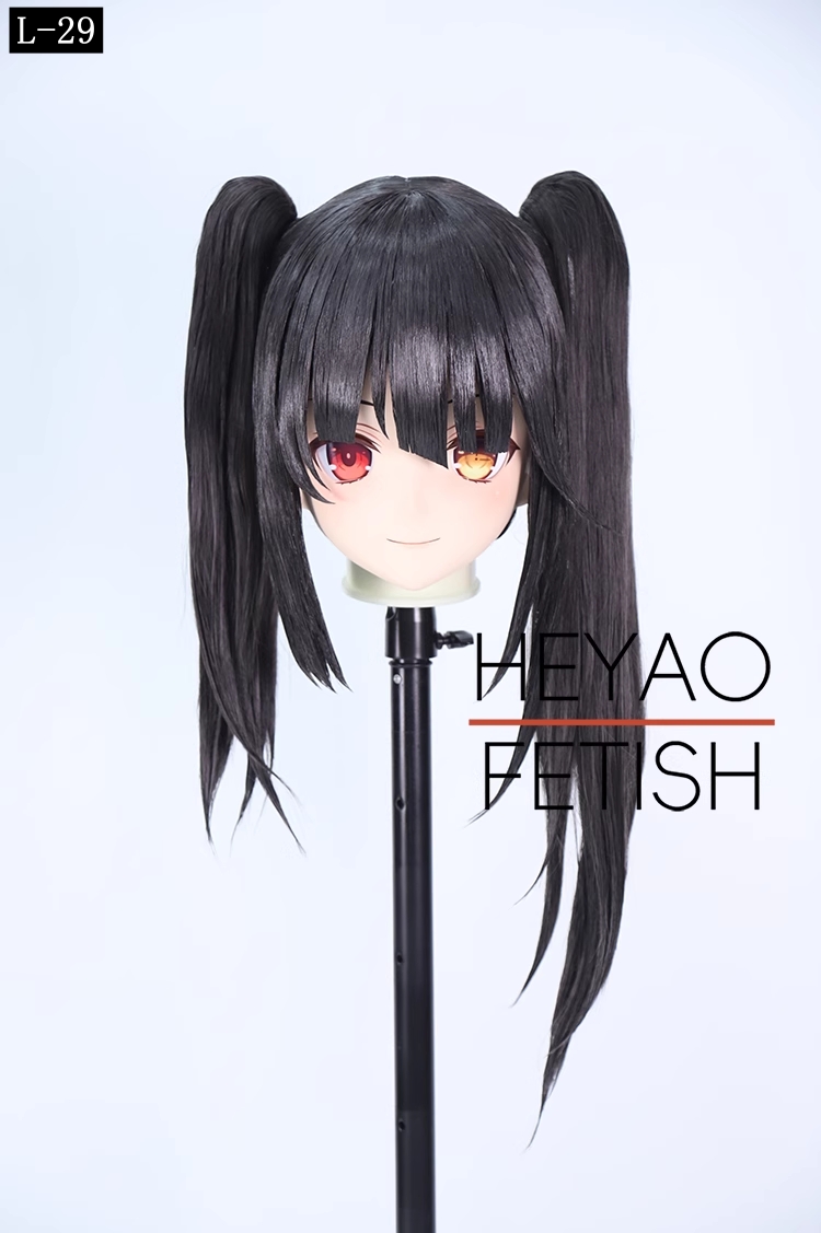 二次元美少女　フルヘッド着ぐるみマスク(L-21~L-30)　ウィッグときぐるみの一体型・後ろファスナーで着脱　高品質樹脂製　サイズオーダーメイド　ウィッグ付き全頭面　KIGURUMI変身　他のキャラクターもオーダーメイド可能　河妖工房製品　正規品保証　全国送料無料-17
