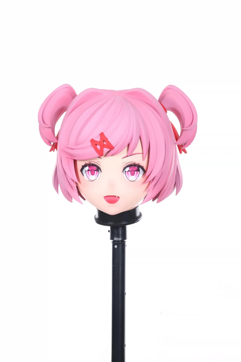 硬質髪の鍵付き全頭面　(YF-001~YF-010)　二次元美少女　フルヘッド着ぐるみマスク　 磁吸式前頭部＆後頭部　サイズオーダーメイド　KIGURUMI変身　他のキャラクターもオーダーメイド可能　コスプレイベント用品　全国送料無料-2