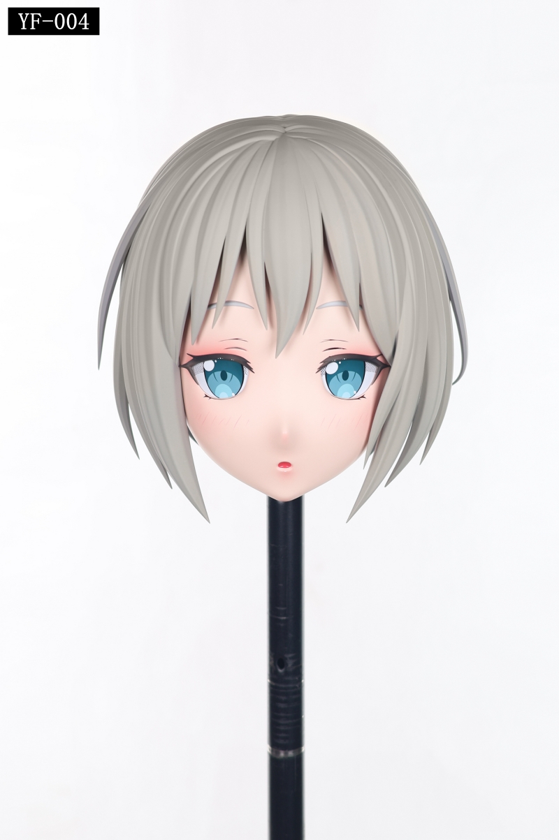 硬質髪の鍵付き全頭面　(YF-001~YF-010)　二次元美少女　フルヘッド着ぐるみマスク　 磁吸式前頭部＆後頭部　サイズオーダーメイド　KIGURUMI変身　他のキャラクターもオーダーメイド可能　コスプレイベント用品　全国送料無料-7