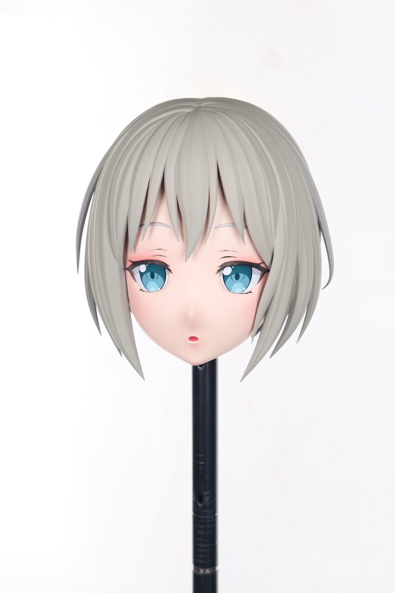 硬質髪の鍵付き全頭面　(YF-001~YF-010)　二次元美少女　フルヘッド着ぐるみマスク　 磁吸式前頭部＆後頭部　サイズオーダーメイド　KIGURUMI変身　他のキャラクターもオーダーメイド可能　コスプレイベント用品　全国送料無料-8