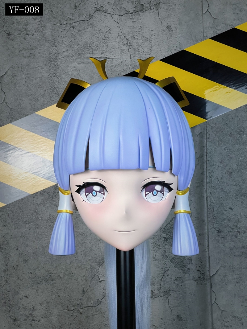 硬質髪の鍵付き全頭面　(YF-001~YF-010)　二次元美少女　フルヘッド着ぐるみマスク　 磁吸式前頭部＆後頭部　サイズオーダーメイド　KIGURUMI変身　他のキャラクターもオーダーメイド可能　コスプレイベント用品　全国送料無料-14