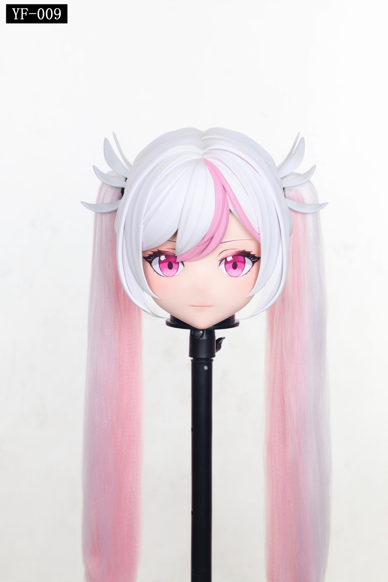 硬質髪の鍵付き全頭面　(YF-001~YF-010)　二次元美少女　フルヘッド着ぐるみマスク　 磁吸式前頭部＆後頭部　サイズオーダーメイド　KIGURUMI変身　他のキャラクターもオーダーメイド可能　コスプレイベント用品　全国送料無料-16