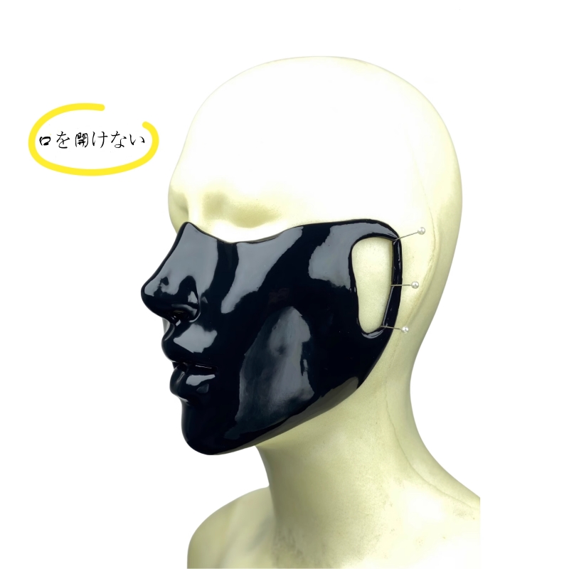シリコン制　ブラック　ハーフフェイスマスク-7