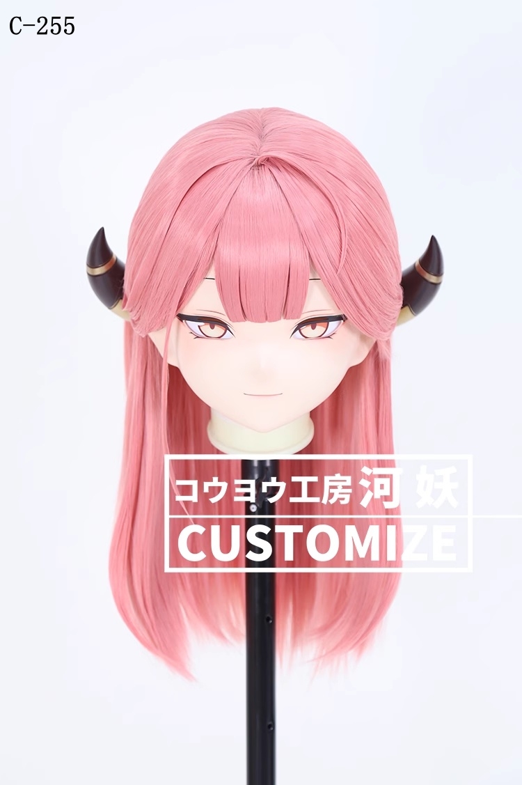 二次元美少女　鍵つき全頭面　KIGURUMIマスク(C-251~C-260)　通気孔付　高品質樹脂製　サイズオーダーメイド　フルヘッド　アニメマスク　河妖工房製品　正規品保証　全国送料無料-12