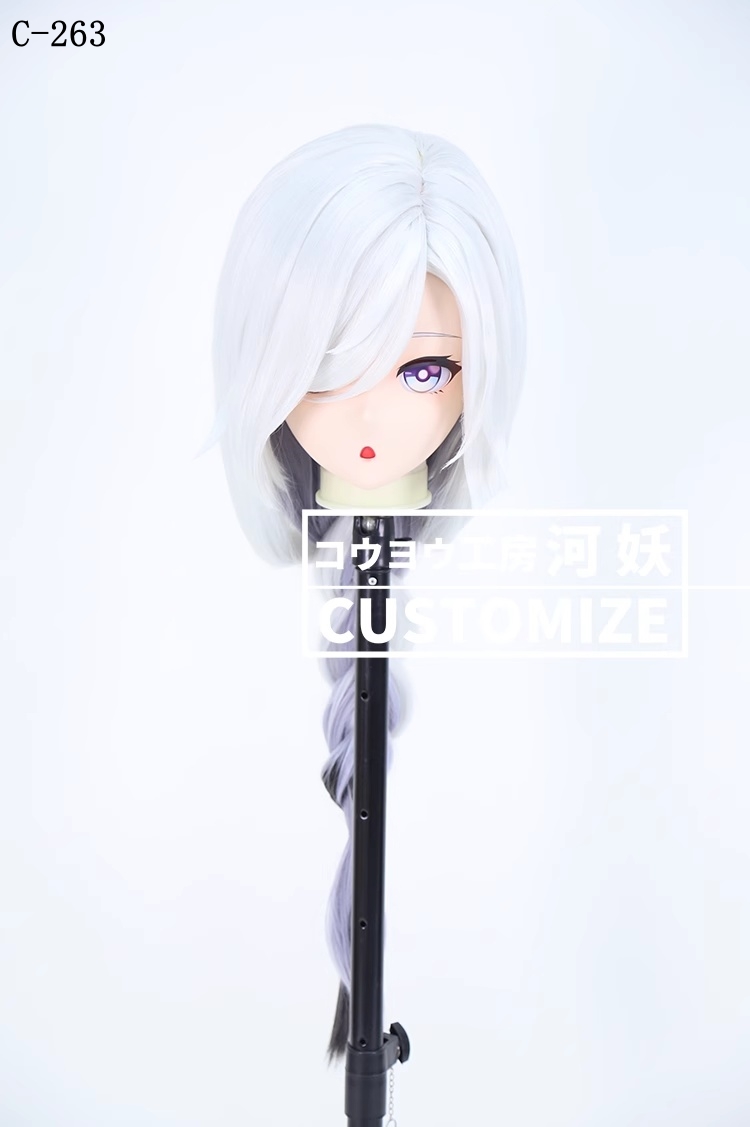 二次元美少女　鍵つき全頭面　KIGURUMIマスク(C-261~C-270)　通気孔付　高品質樹脂製　サイズオーダーメイド　フルヘッド　アニメマスク　河妖工房製品　正規品保証　全国送料無料-7