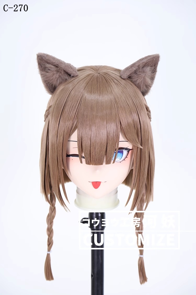 二次元美少女　鍵つき全頭面　KIGURUMIマスク(C-261~C-270)　通気孔付　高品質樹脂製　サイズオーダーメイド　フルヘッド　アニメマスク　河妖工房製品　正規品保証　全国送料無料-26