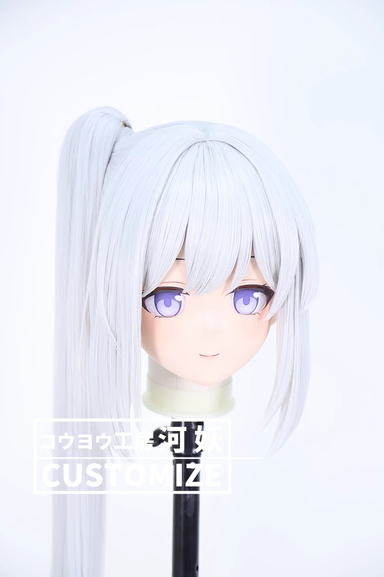 二次元美少女　鍵つき全頭面　KIGURUMIマスク(C-271~C-280)　通気孔付　高品質樹脂製　サイズオーダーメイド　フルヘッド　アニメマスク　河妖工房製品　正規品保証　全国送料無料-3