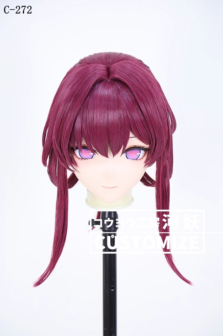 二次元美少女　鍵つき全頭面　KIGURUMIマスク(C-271~C-280)　通気孔付　高品質樹脂製　サイズオーダーメイド　フルヘッド　アニメマスク　河妖工房製品　正規品保証　全国送料無料-4