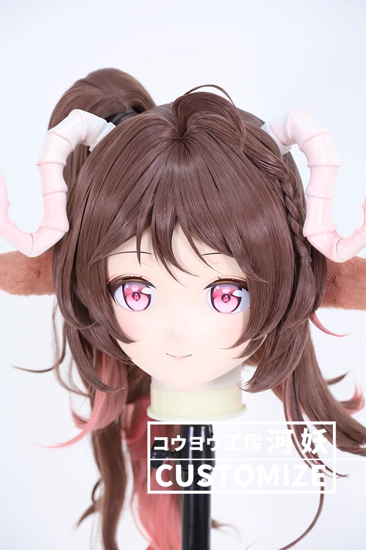 二次元美少女　鍵つき全頭面　KIGURUMIマスク(C-271~C-280)　通気孔付　高品質樹脂製　サイズオーダーメイド　フルヘッド　アニメマスク　河妖工房製品　正規品保証　全国送料無料-9