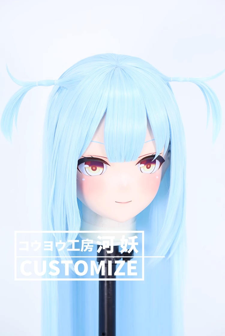二次元美少女　鍵つき全頭面　KIGURUMIマスク(C-281~C-290)　通気孔付　高品質樹脂製　サイズオーダーメイド　フルヘッド　アニメマスク　河妖工房製品　正規品保証　全国送料無料-5