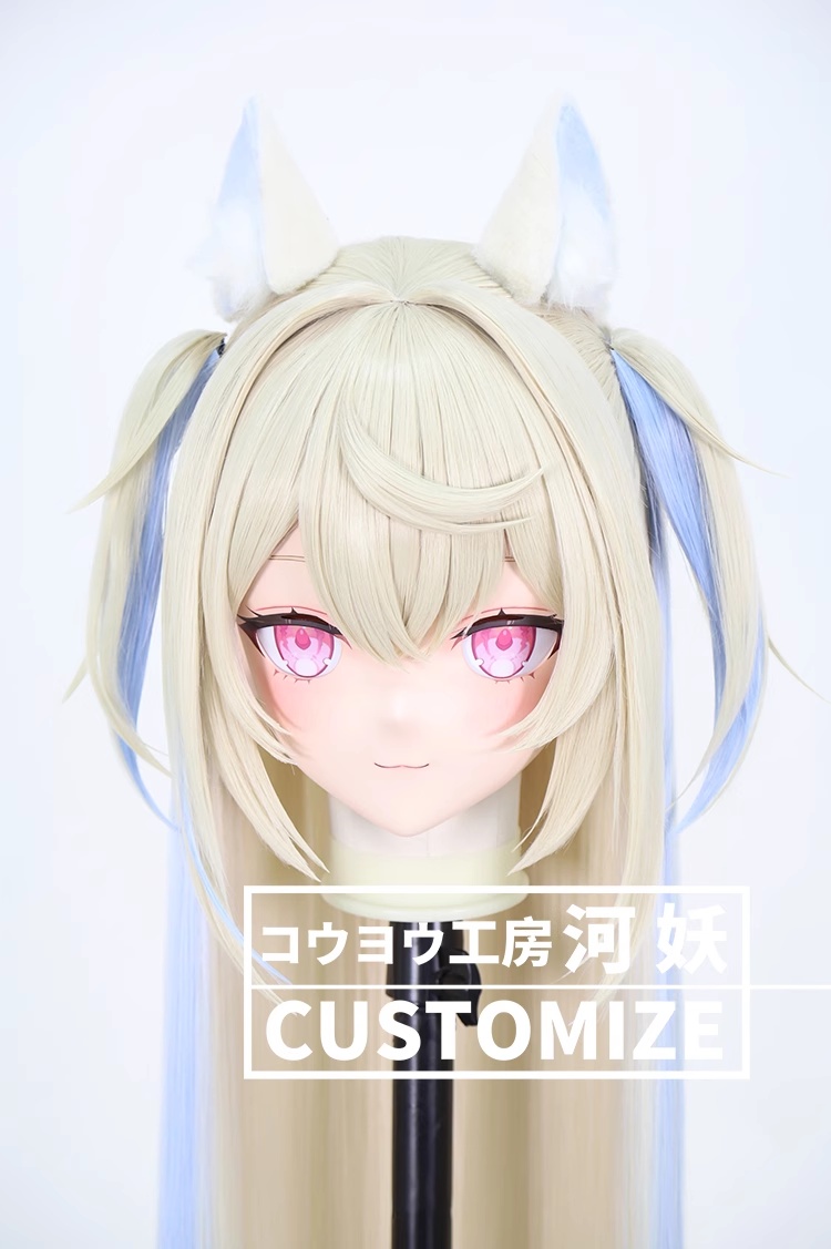 二次元美少女　鍵つき全頭面　KIGURUMIマスク(C-301~C-310)　通気孔付　高品質樹脂製　サイズオーダーメイド　フルヘッド　アニメマスク　河妖工房製品　正規品保証　全国送料無料-3