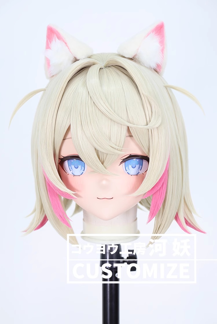 二次元美少女　鍵つき全頭面　KIGURUMIマスク(C-301~C-310)　通気孔付　高品質樹脂製　サイズオーダーメイド　フルヘッド　アニメマスク　河妖工房製品　正規品保証　全国送料無料-9
