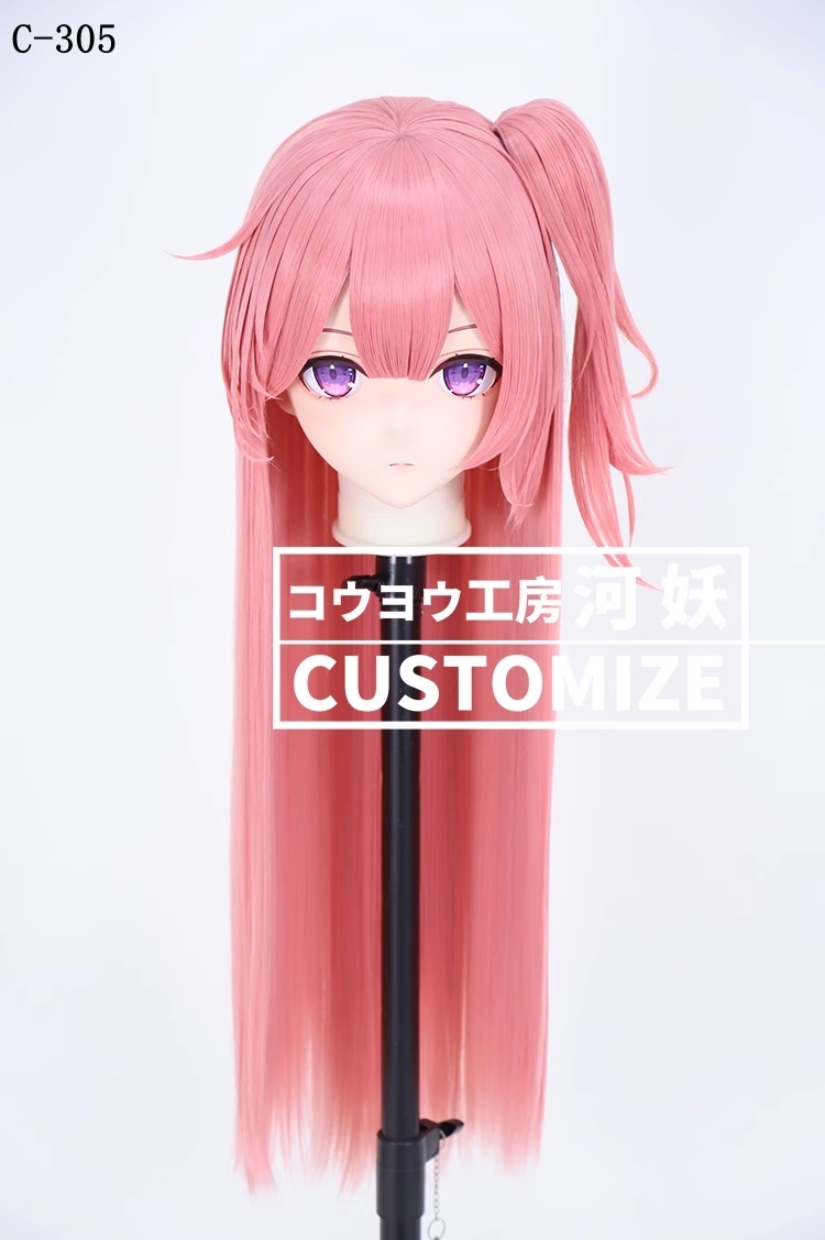 二次元美少女　鍵つき全頭面　KIGURUMIマスク(C-301~C-310)　通気孔付　高品質樹脂製　サイズオーダーメイド　フルヘッド　アニメマスク　河妖工房製品　正規品保証　全国送料無料-13