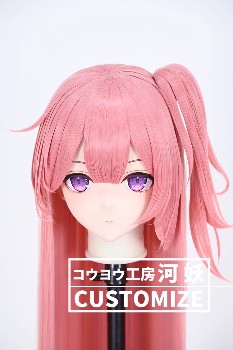 二次元美少女　鍵つき全頭面　KIGURUMIマスク(C-301~C-310)　通気孔付　高品質樹脂製　サイズオーダーメイド　フルヘッド　アニメマスク　河妖工房製品　正規品保証　全国送料無料-15