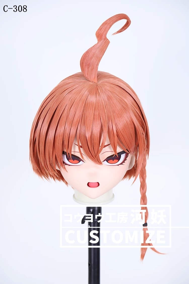 二次元美少女　鍵つき全頭面　KIGURUMIマスク(C-301~C-310)　通気孔付　高品質樹脂製　サイズオーダーメイド　フルヘッド　アニメマスク　河妖工房製品　正規品保証　全国送料無料-22