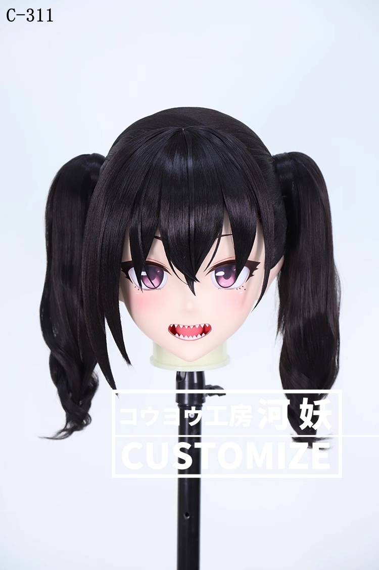 二次元美少女　鍵つき全頭面　KIGURUMIマスク(C-311~C-320)　通気孔付　高品質樹脂製　サイズオーダーメイド　フルヘッド　アニメマスク　河妖工房製品　正規品保証　全国送料無料-1