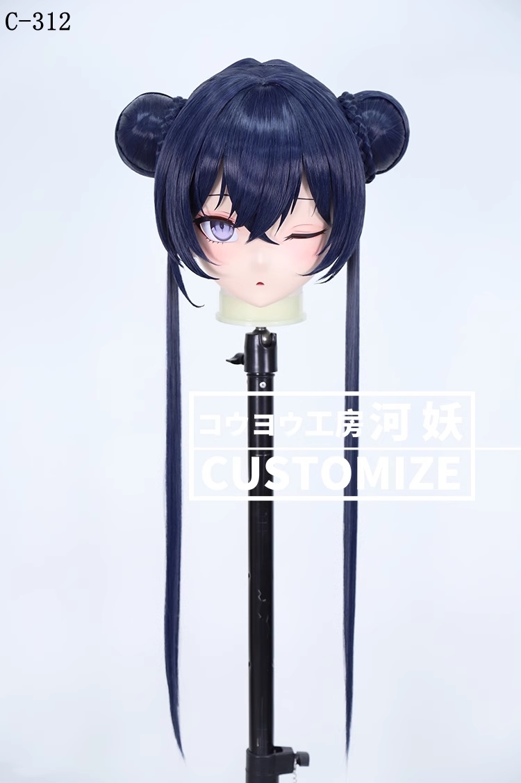 二次元美少女　鍵つき全頭面　KIGURUMIマスク(C-311~C-320)　通気孔付　高品質樹脂製　サイズオーダーメイド　フルヘッド　アニメマスク　河妖工房製品　正規品保証　全国送料無料-4