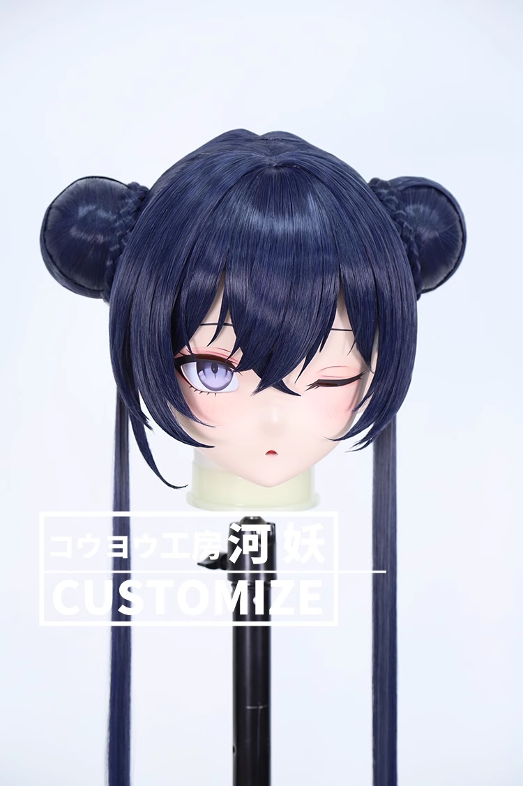 二次元美少女　鍵つき全頭面　KIGURUMIマスク(C-311~C-320)　通気孔付　高品質樹脂製　サイズオーダーメイド　フルヘッド　アニメマスク　河妖工房製品　正規品保証　全国送料無料-5