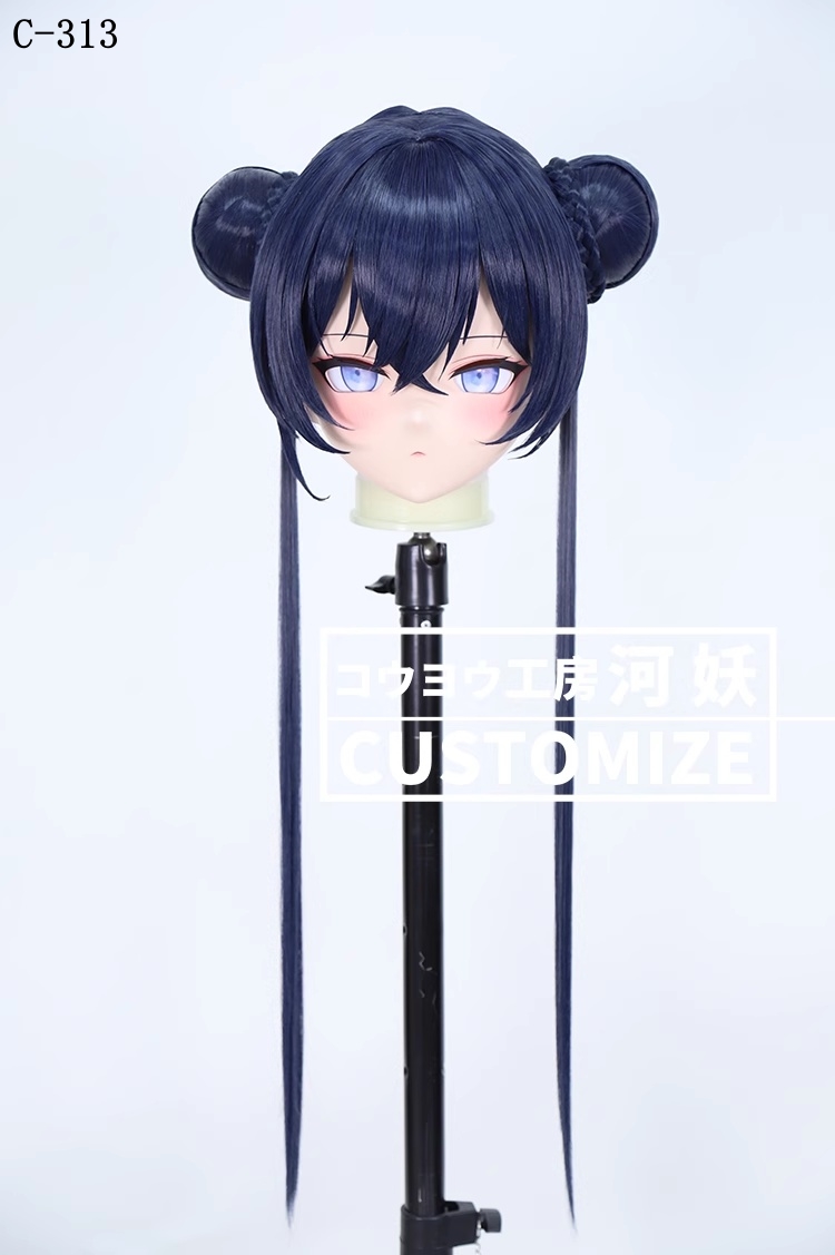 二次元美少女　鍵つき全頭面　KIGURUMIマスク(C-311~C-320)　通気孔付　高品質樹脂製　サイズオーダーメイド　フルヘッド　アニメマスク　河妖工房製品　正規品保証　全国送料無料-7