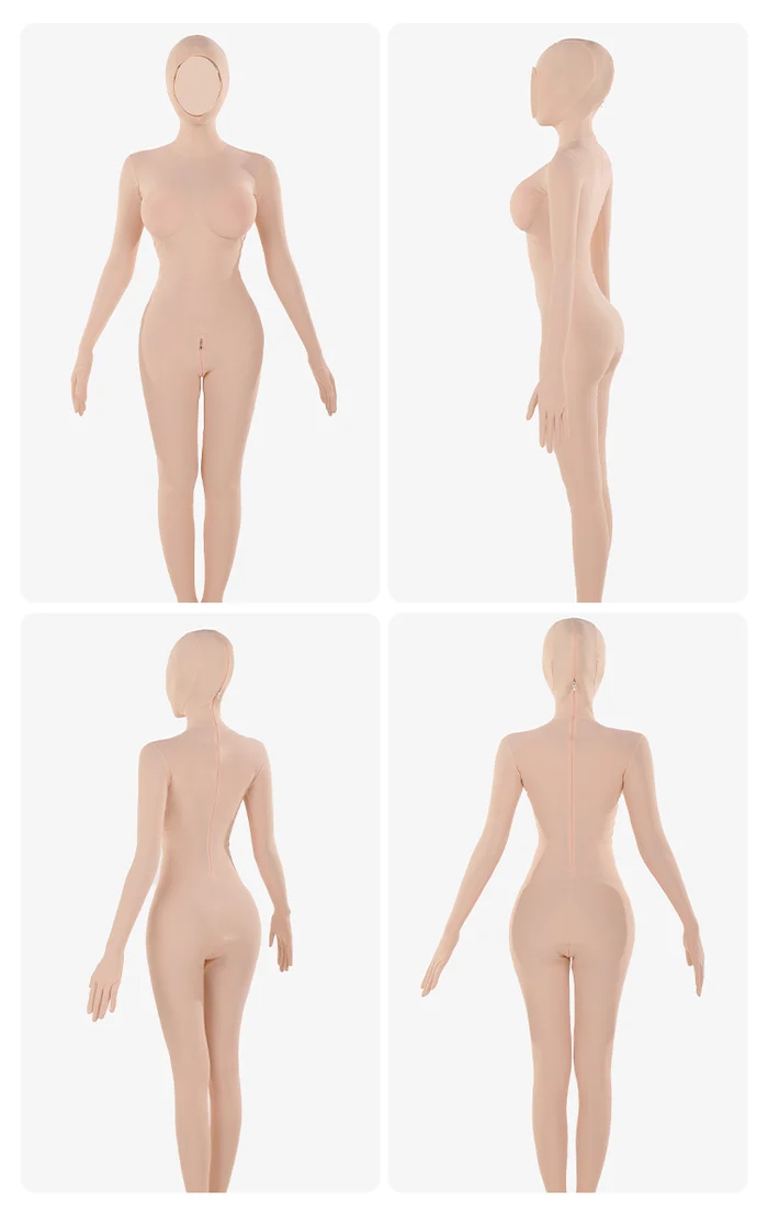 高品質　ZENTAI　ライクラ製　ハダタイ　SKINSUIT　着ぐるみマスク用肌タイツ　S/M/L/XLサイズ選択可能　女性用股間ファスナー＆背中ファスナー付き　マジックテープ式シリコンバストとセットで利用可能　「ZENTAIのみのご注文は72時間以内に発送され、おっぱい付きのバージョンは1週間以内に出荷できる」-6