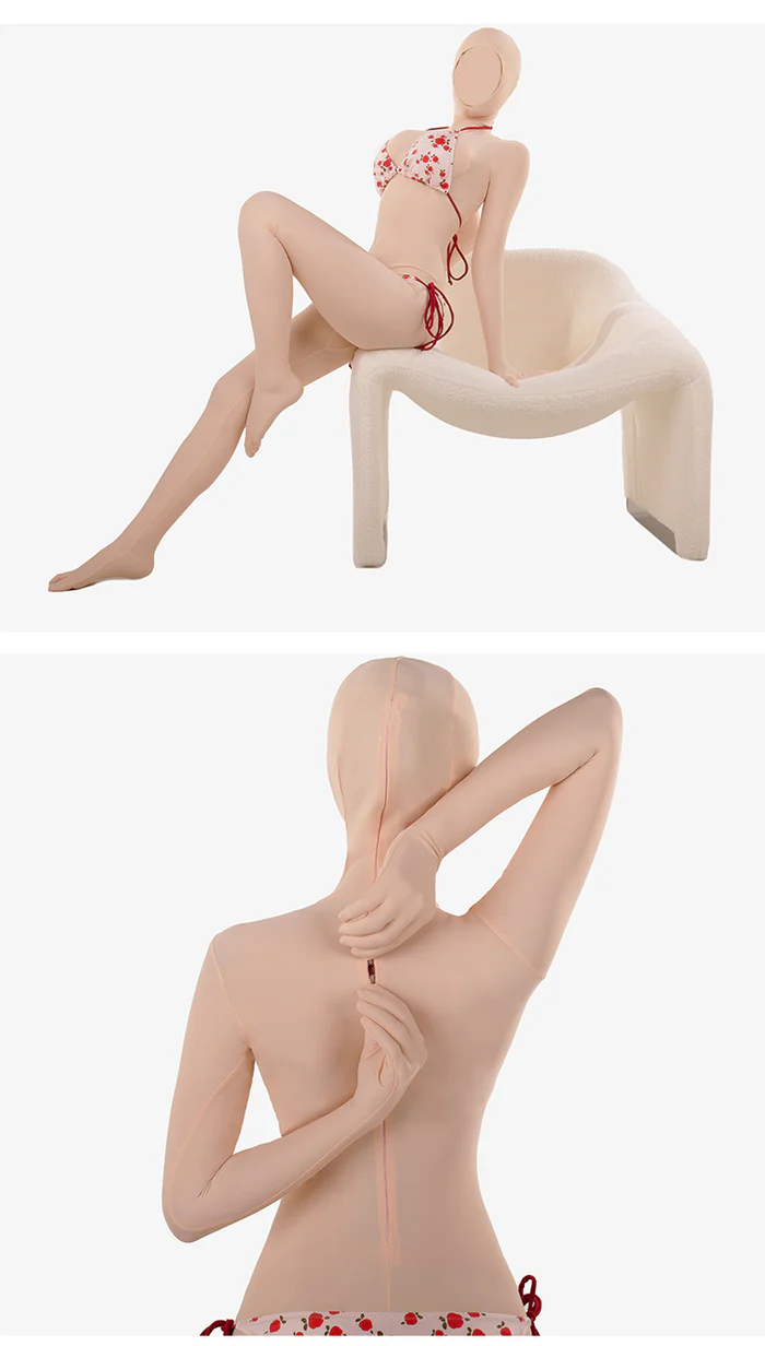 高品質　ZENTAI　ライクラ製　ハダタイ　SKINSUIT　着ぐるみマスク用肌タイツ　S/M/L/XLサイズ選択可能　女性用股間ファスナー＆背中ファスナー付き　マジックテープ式シリコンバストとセットで利用可能　「ZENTAIのみのご注文は72時間以内に発送され、おっぱい付きのバージョンは1週間以内に出荷できる」-11