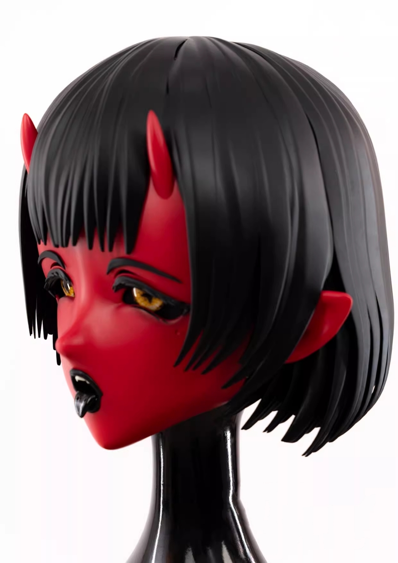 新品　硬質全頭マスク　魅魔　リリス　赤面　舌出しきぐるみマスク　舌取り外し可能　男女兼用＆高品質全頭マスク-4