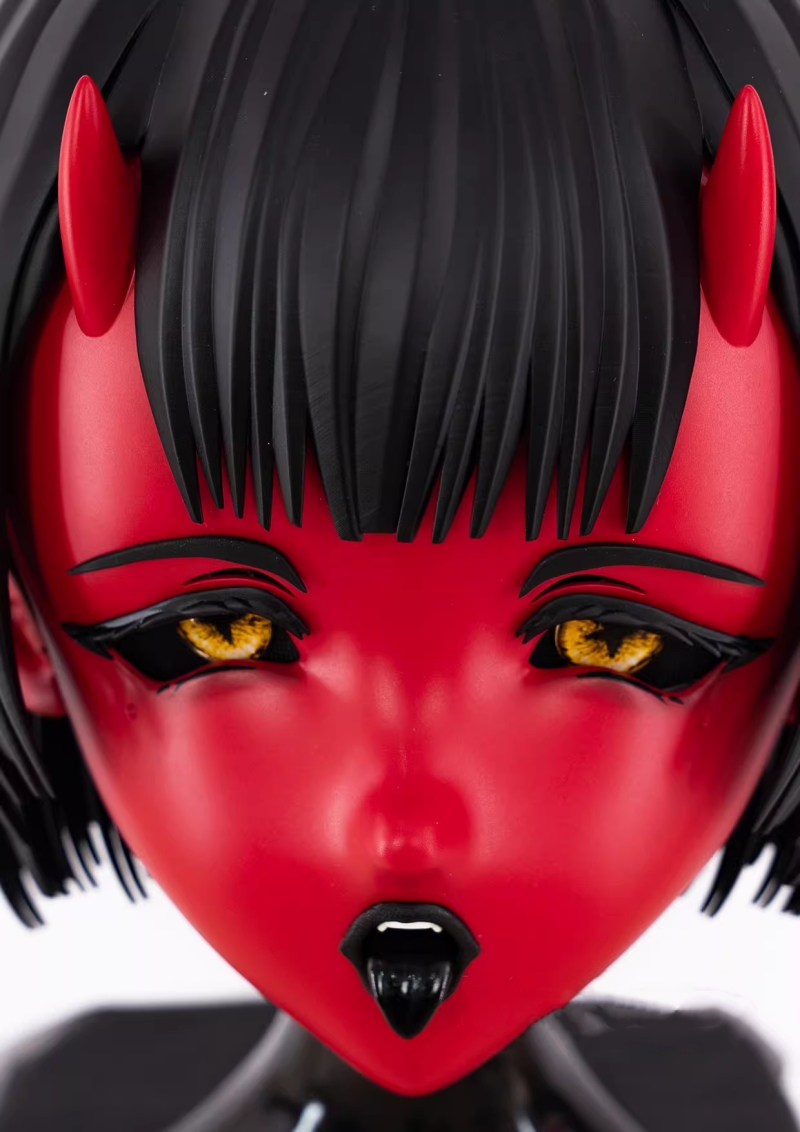 新品　硬質全頭マスク　魅魔　リリス　赤面　舌出しきぐるみマスク　舌取り外し可能　男女兼用＆高品質全頭マスク-5