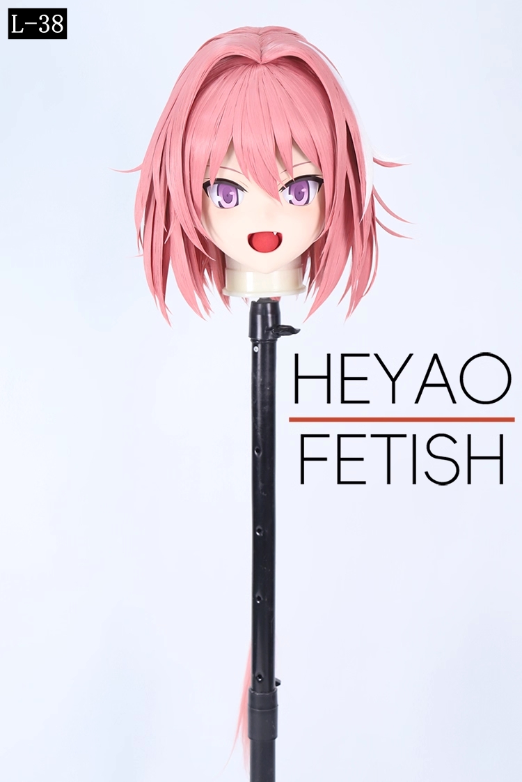 二次元美少女　フルヘッド着ぐるみマスク(L-31~L-40)　ウィッグときぐるみの一体型・後ろファスナーで着脱　高品質樹脂製　サイズオーダーメイド　ウィッグ付き全頭面　KIGURUMI変身　他のキャラクターもオーダーメイド可能　河妖工房製品　正規品保証　全国送料無料-15